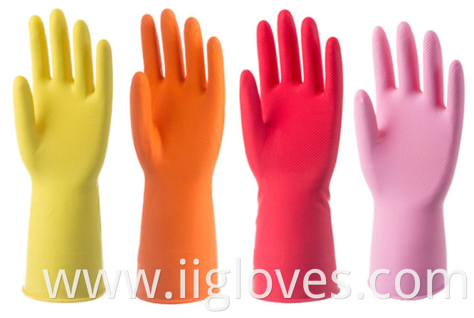 Good Quality Pink Kitchen Cleaning Dishwashing Rubber Long Gloves Waterproof Gloves